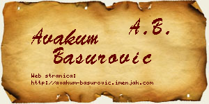 Avakum Basurović vizit kartica